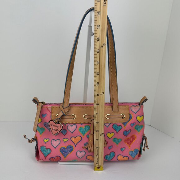 Authentic Dooney & Bourke Tassel Zip Top Heart Print Shoulder Bag. - Picture 16 of 16